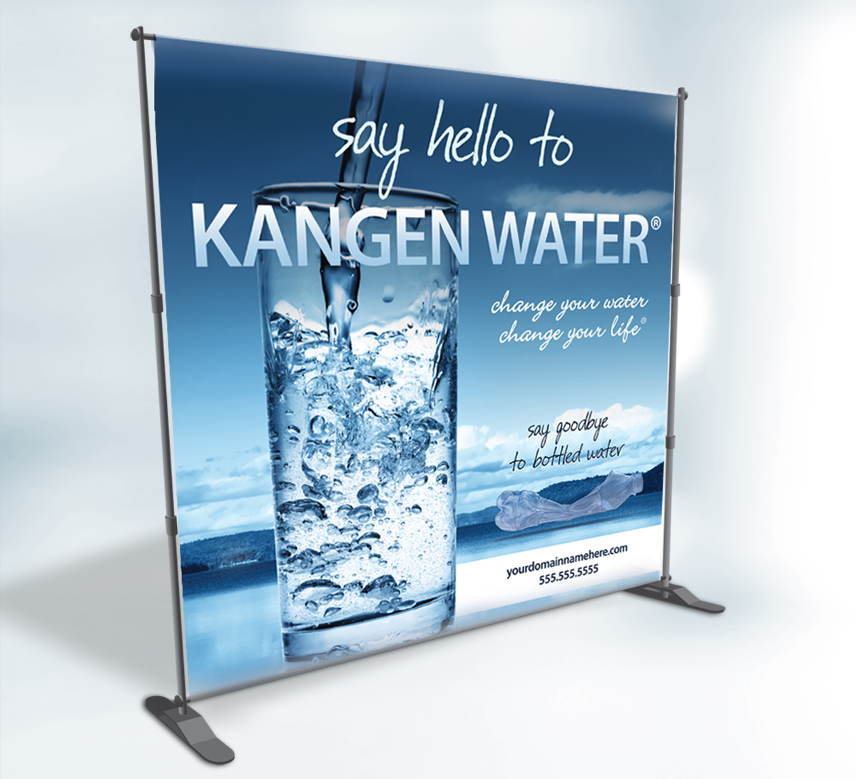 Hello Kangen Water Water Backdrop Banner
